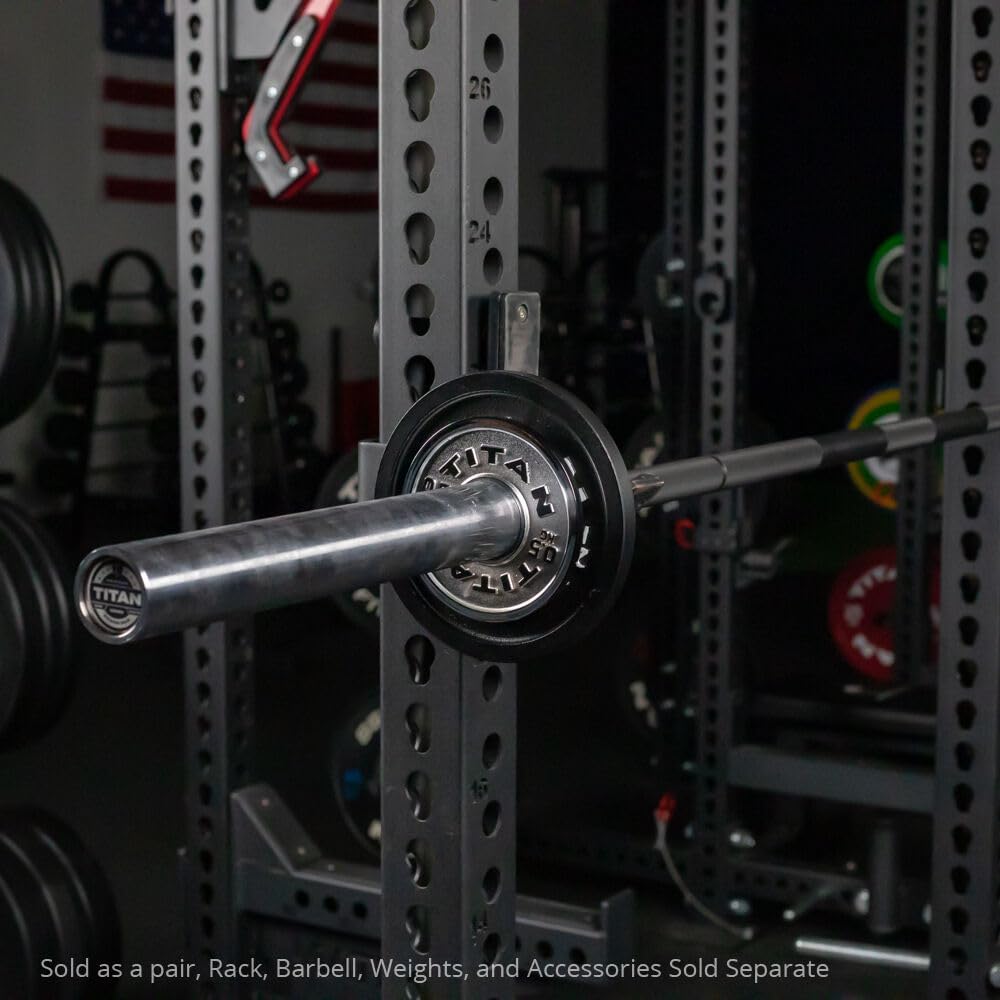 Titan Fitness Olympic Calibrated Steel Powerlifting Plates, Machine Precision Steel Discs
