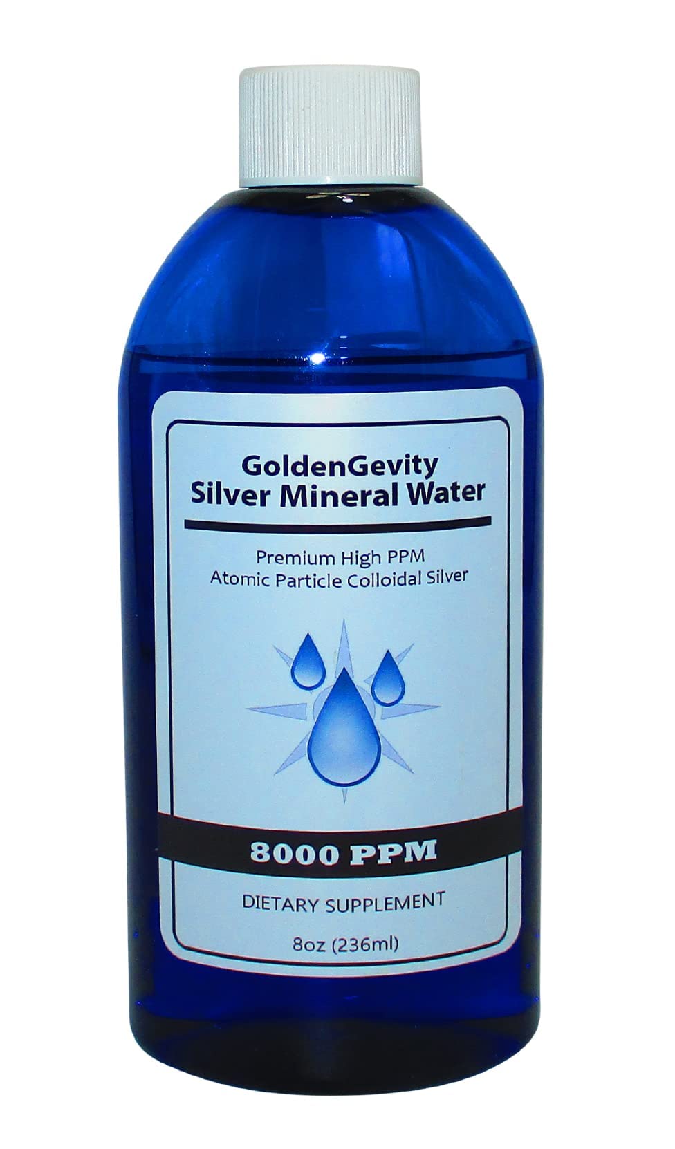 8000 PPM Colloidal Silver Immune Support Dietary Supplement - 8 oz (236 ml) | 800x More Than Others| Non-Toxic | Atomic Size Trace Minerals