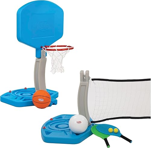 WAHU Paquete de juego 3 en 1 el juego de piscina incluye todo para baloncesto, voleibol y pelota de remo, no requiere herramientas