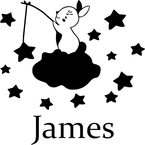 Miniatura 42 de Calcomanías de pared con nombre para niños, calcomanías personalizadas con nombre de niña para guardería, decoración de pared con nombre con bonito