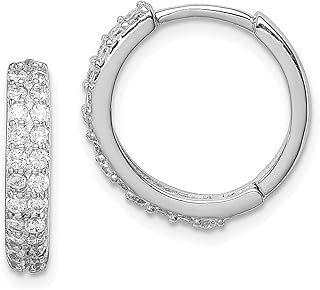 Brincos de argola articulados de prata esterlina 925 Conjunto de argolas de orelha joias finas para mulheres presentes para ela, Prata esterlina Cristal Pedra Zircônia cúbica