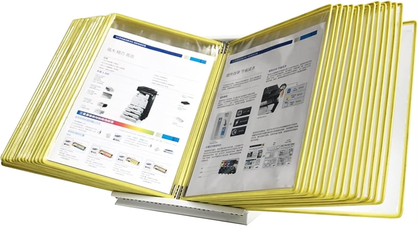 noxozoqm Desktop Reference And Display ，A4 Desk Document Holder Stand With 30 Easy-Load Letter-Size Pockets - Assorted Colors(Color:A)