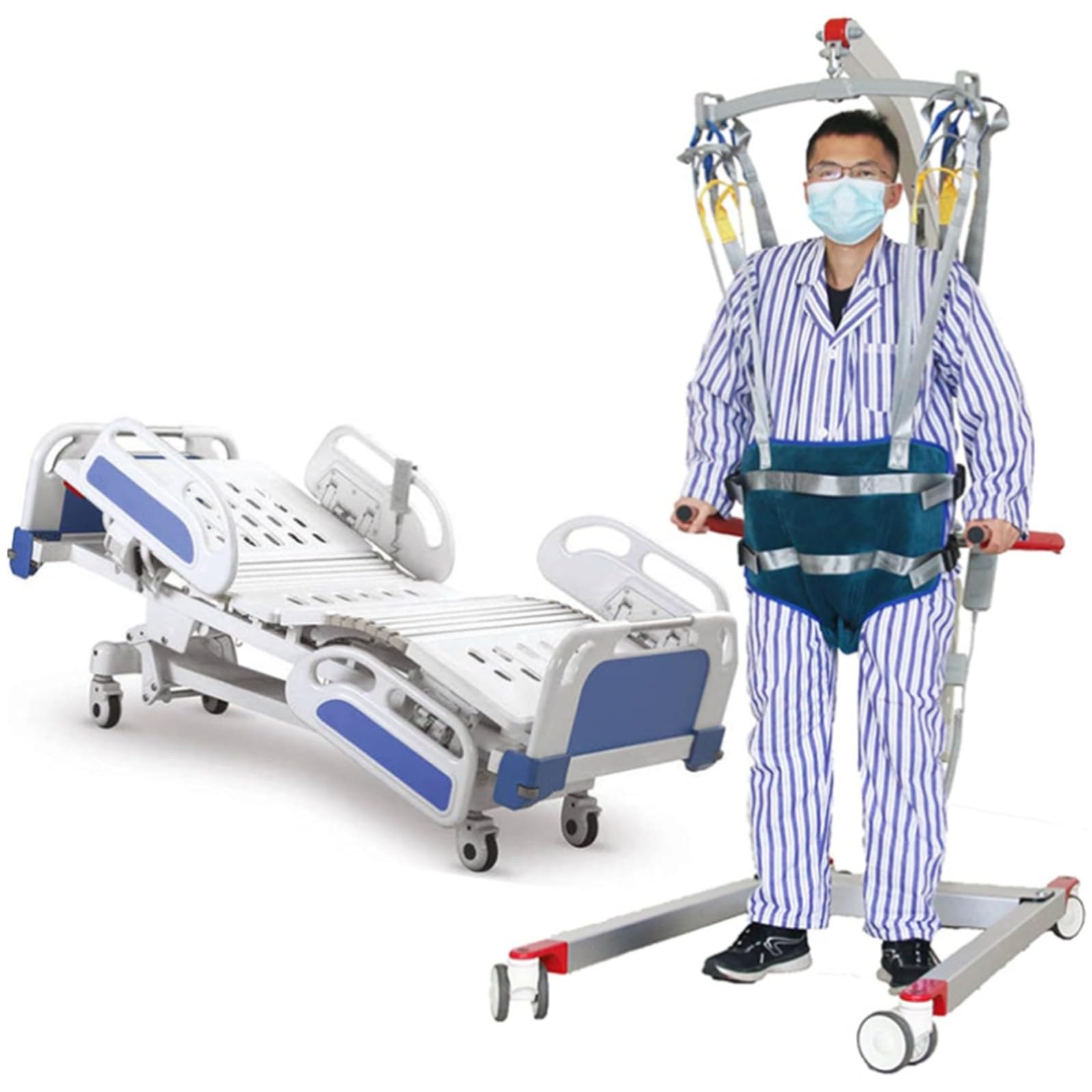 Arnés de transferencia de cuerpo completo con cintura ajustable, soporte de cuatro puntos, gran capacidad de carga de hasta 230 kg