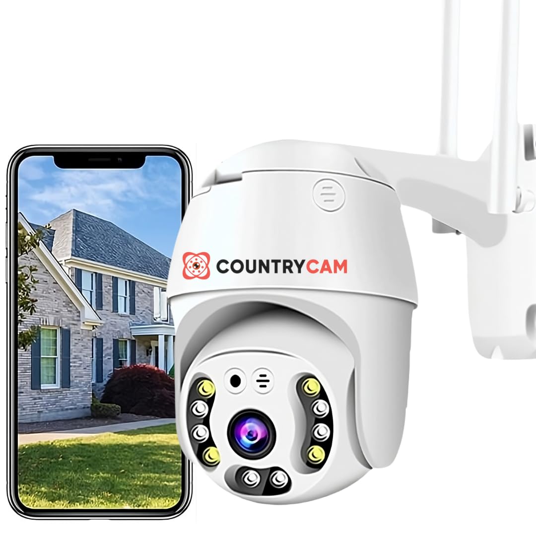COUNTRYCAM 1080p Full HD Wireless WiFi IP CCTV Security PTZ Outdoor Ip66 Waterproof Pan Tilt Speed Dome Home Surveillance Camera with Motion Detection Colour Night Vision (White) (B0CJSM5M4Y) Amazon Price History, Amazon Price Tracker