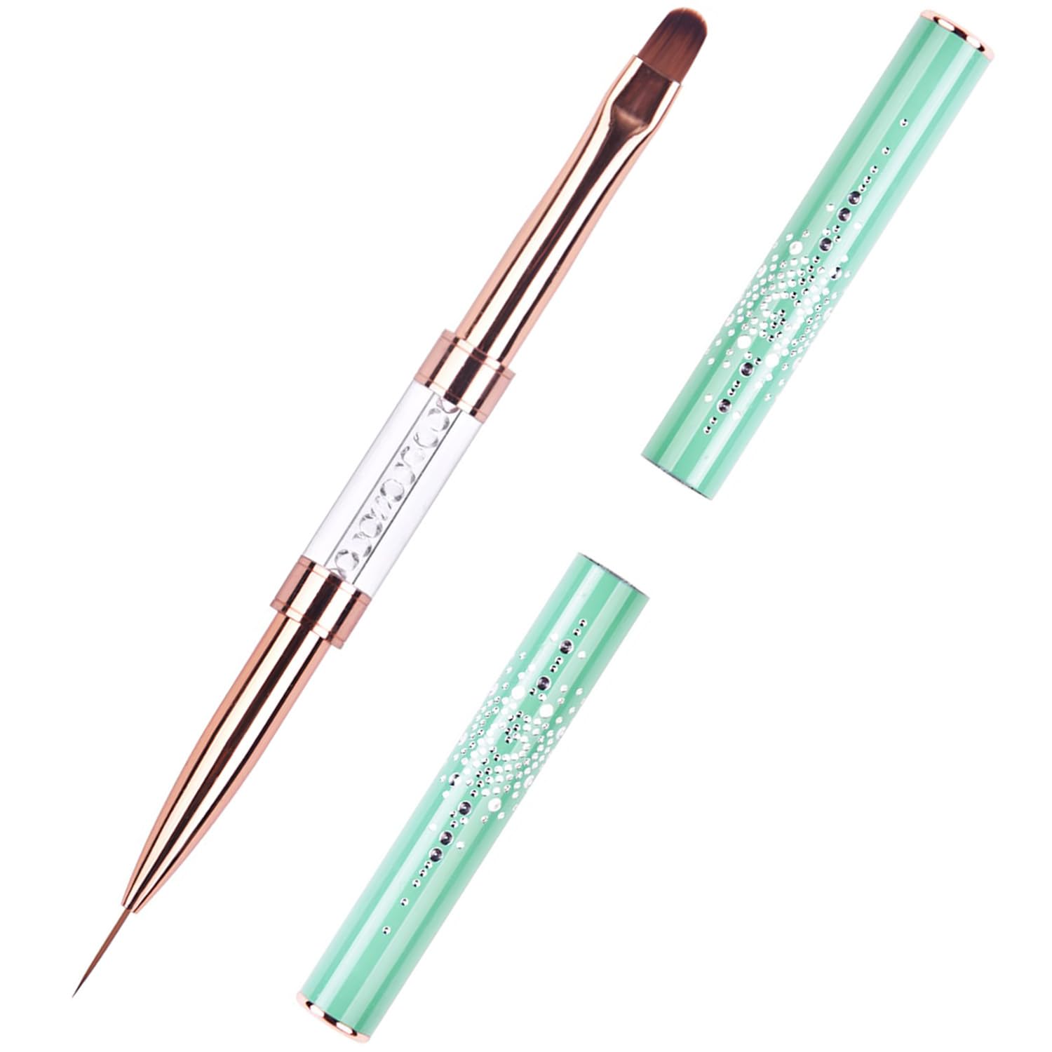 1Pcs Builder Gel Brush Dual-ended Nail Art Brush for Polygel Hard Gel