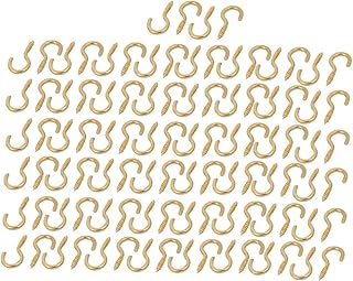 Aexit 2.2mm Dia Home Hardware Thread 20mm Length Iron Brass Plated Self-Tapping Screw Hook 100pcs Model:81as125qo285