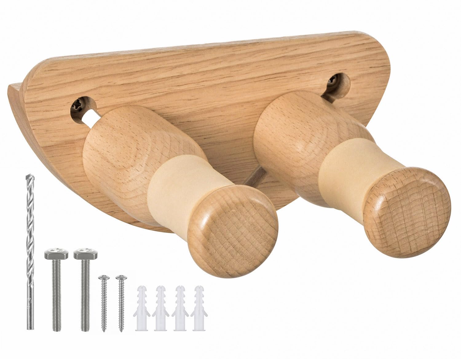 Supporto di Chitarra da Muro, Regolabile Gancio di Legno Supporto da Parete in Legno per Chitarra, Basso, Banjo, Ukulele
