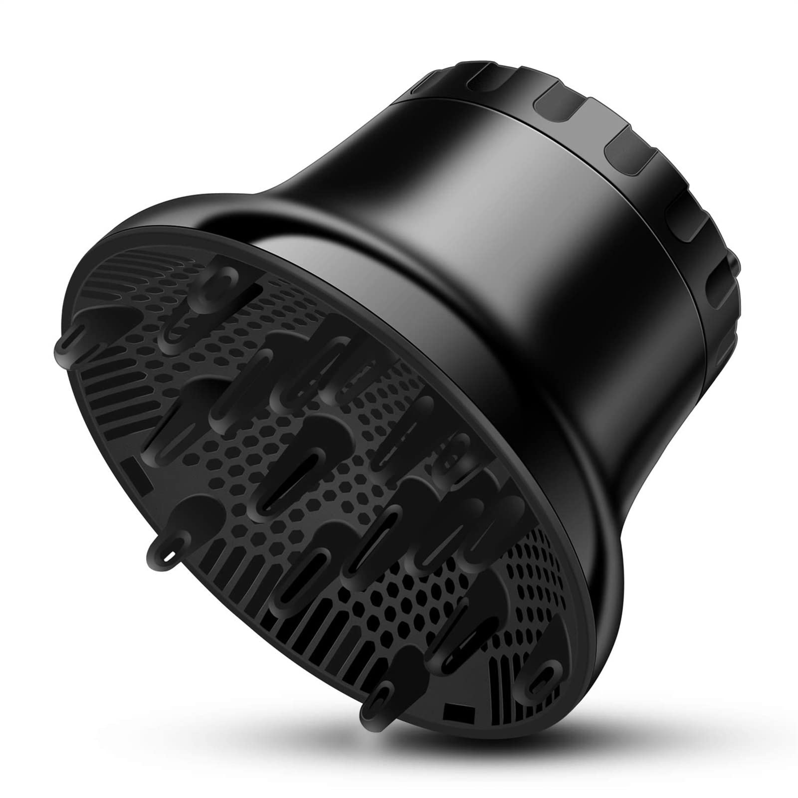 X spring Universal Hair Diffuser, Adaptable Blow Hair Dryer Nozzle Attachment, Frizz Free Fast Drying for Hair Dryers Diffuser, Adjustable Difusor Professional Salon Tools (Black)