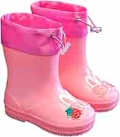 【in a row】Pastel rain boots Amazon.com: Infant Cartoon Rain Shoes with Rabbit Design