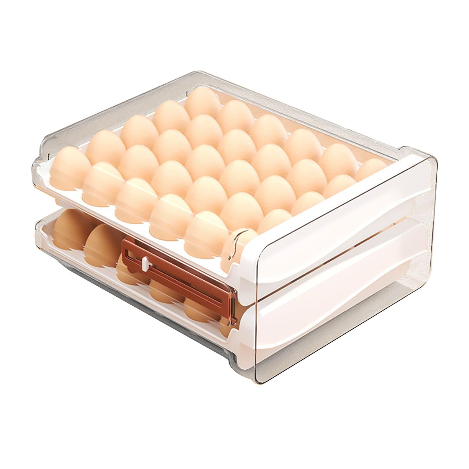 Frigorífico para huevos de cocina, organizador de nevera, cajones transparentes irrompibles de plástico, recipiente para huevos, organizador de nevera