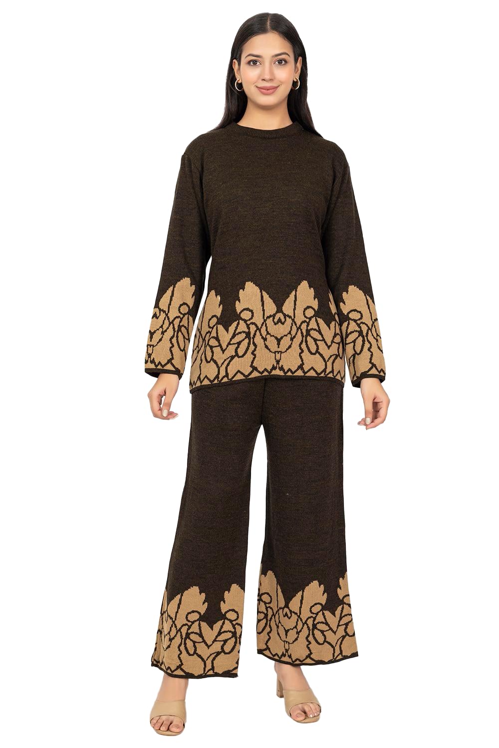 d-line collection Winter Woollen Co-ord Set with Long Sleeves Sweater and Palazzos-picture-37