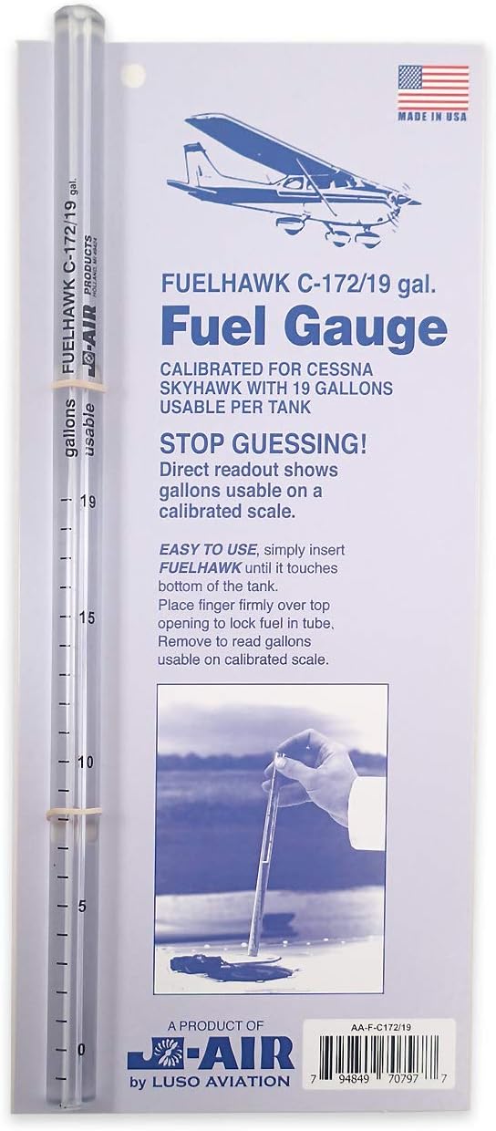 Luso Aviation Fuelhawk Aircraft Fuel Gauge, Cessna 172-19 Gallon