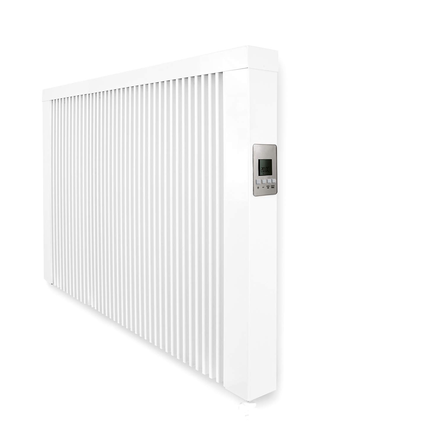 anapont Grzejnik elektryczny premium z rdzeniem szamotowym, grzejnik elektryczny z kamieniem magazynowym, szamotowy, z termostatem, energooszczędny, wyprodukowano w Niemczech (wysokość 630 mm, 1950 W)