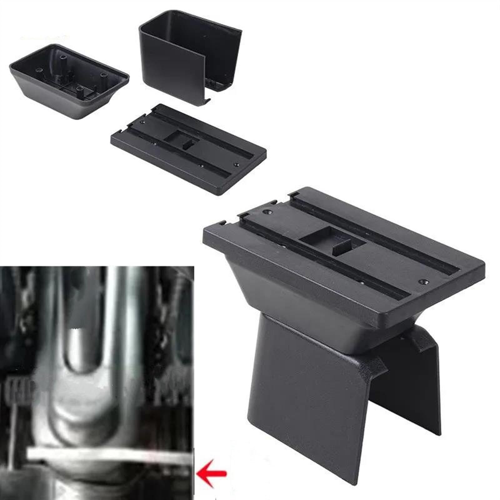 Scatola Bracciolo Con Supporto Multifunzionale Cuscino In PU Accessori Per La Modifica Degli Interni Dell'auto Per Fiesta Mk5 2002-2008 Consolle centrale(A white line No USB)