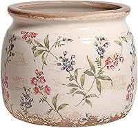 XiaanJiaju Vintage Ceramic Flower Pots 6.29" Indoor Planters with Drainage - French Country Vases, Antique Home Decor Gifts