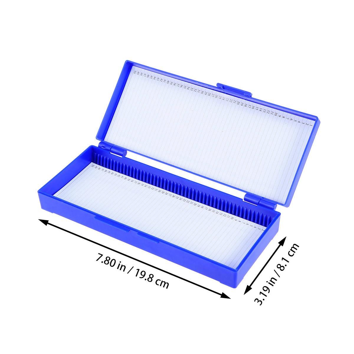 Scatola per Vetrini: 50 Ccomparti, Plastica - Scatola per Vetrini per Microscopio per Vetrini da Laboratorio per Microscopia Dimostrativa, Con Slot (Confezione da 3, Blue Scuro)