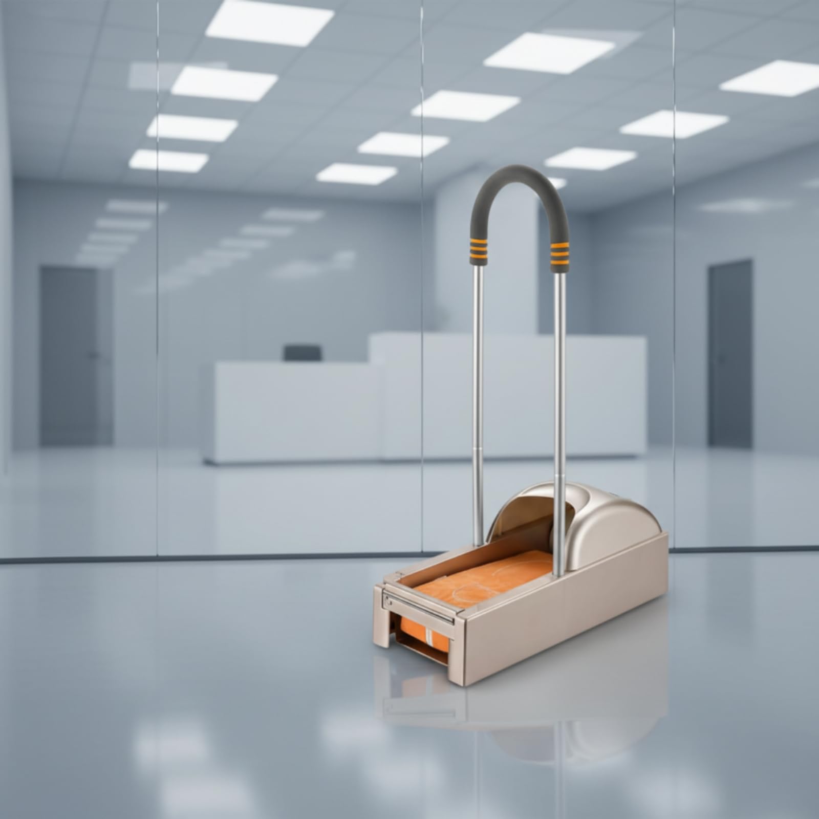 Qianly Máquina Automática Cubrezapatos Mango Equipo Sanitario Compacto Accesorio Doméstico para Interior, Champán