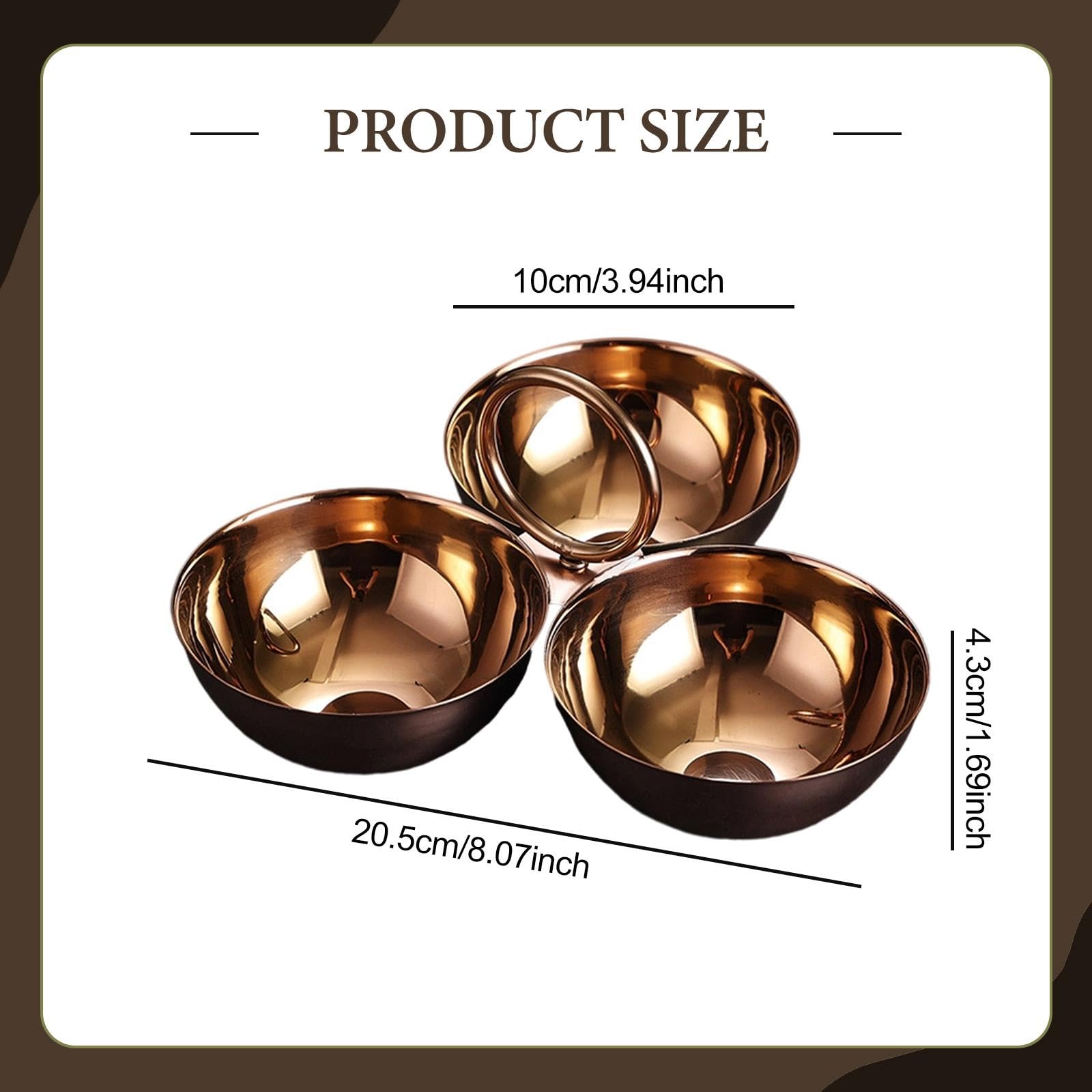Snackschalen Edelstahl Obstschalen Geteilte Schalen für Snacks Und Vorspeisen mit Langlebigem Material Und Modernem Design für Zuhause Party Bar Resta, Roségold