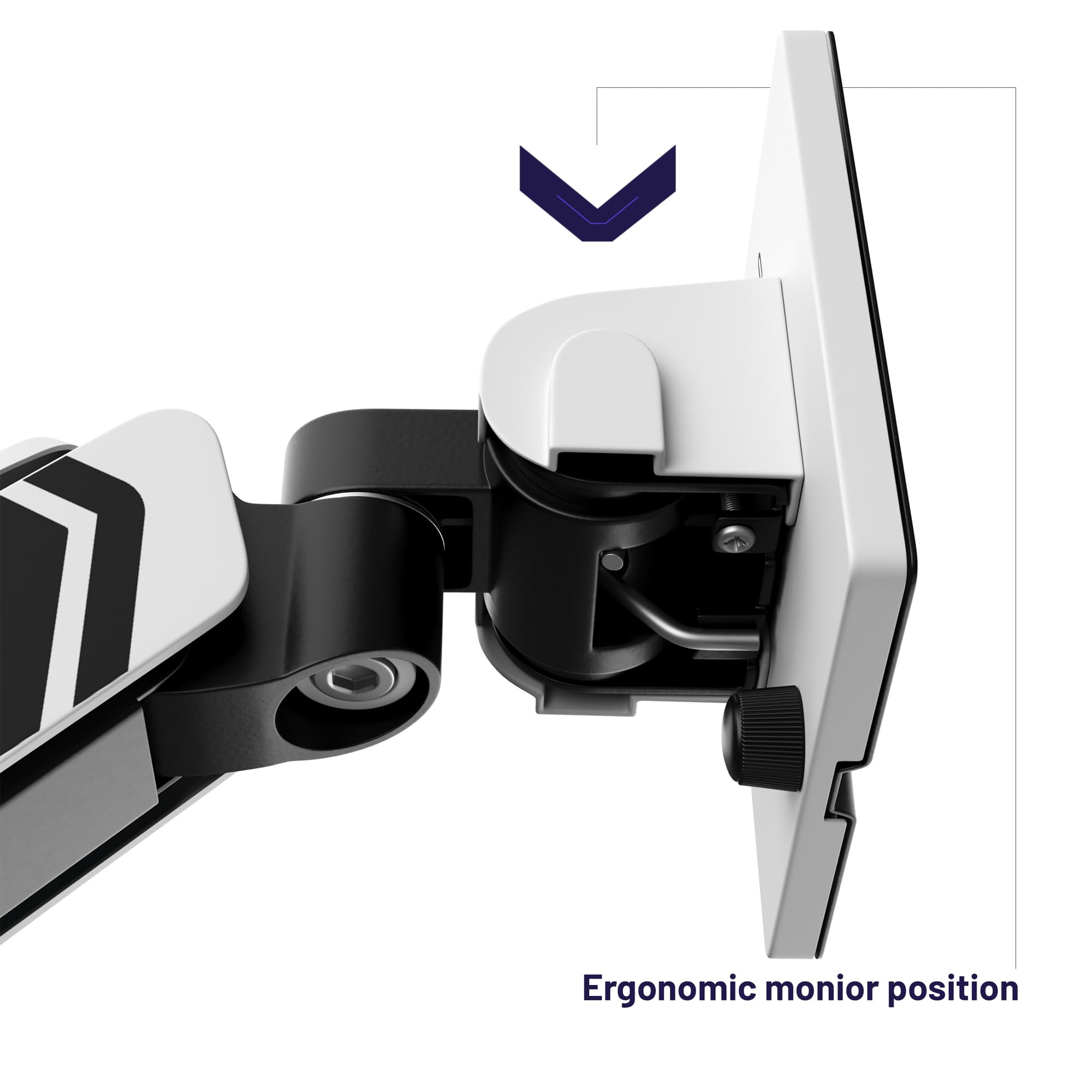 Diablo X-Arm Supporto monitor scrivania Braccio monitor Supporto per schermo da 17 – 49 pollici LED RGB VESA 75 & 100 mm Orientabile Rotazione Gestione cavi Portata fino a 20 kg Bianco-Nero
