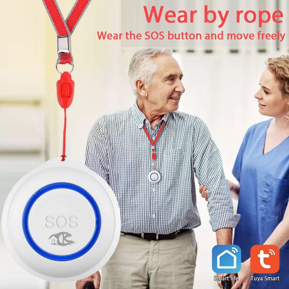 Wireless Fidelity Botón de Emergencia Inteligente Un botón Botón de Llamada de Alarma para Ancianos Enlace de Escena Inteligente Botón de Emergencia SOS