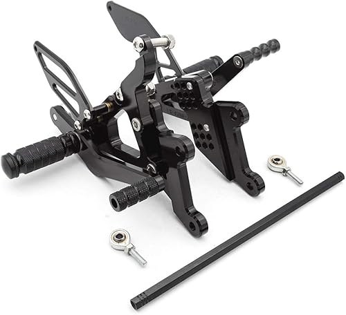 Krace Juego de estriberas delanteras para motocicleta, reposapiés, pedales de cambio de freno, totalmente ajustables, apto para Yamaha YZF R6