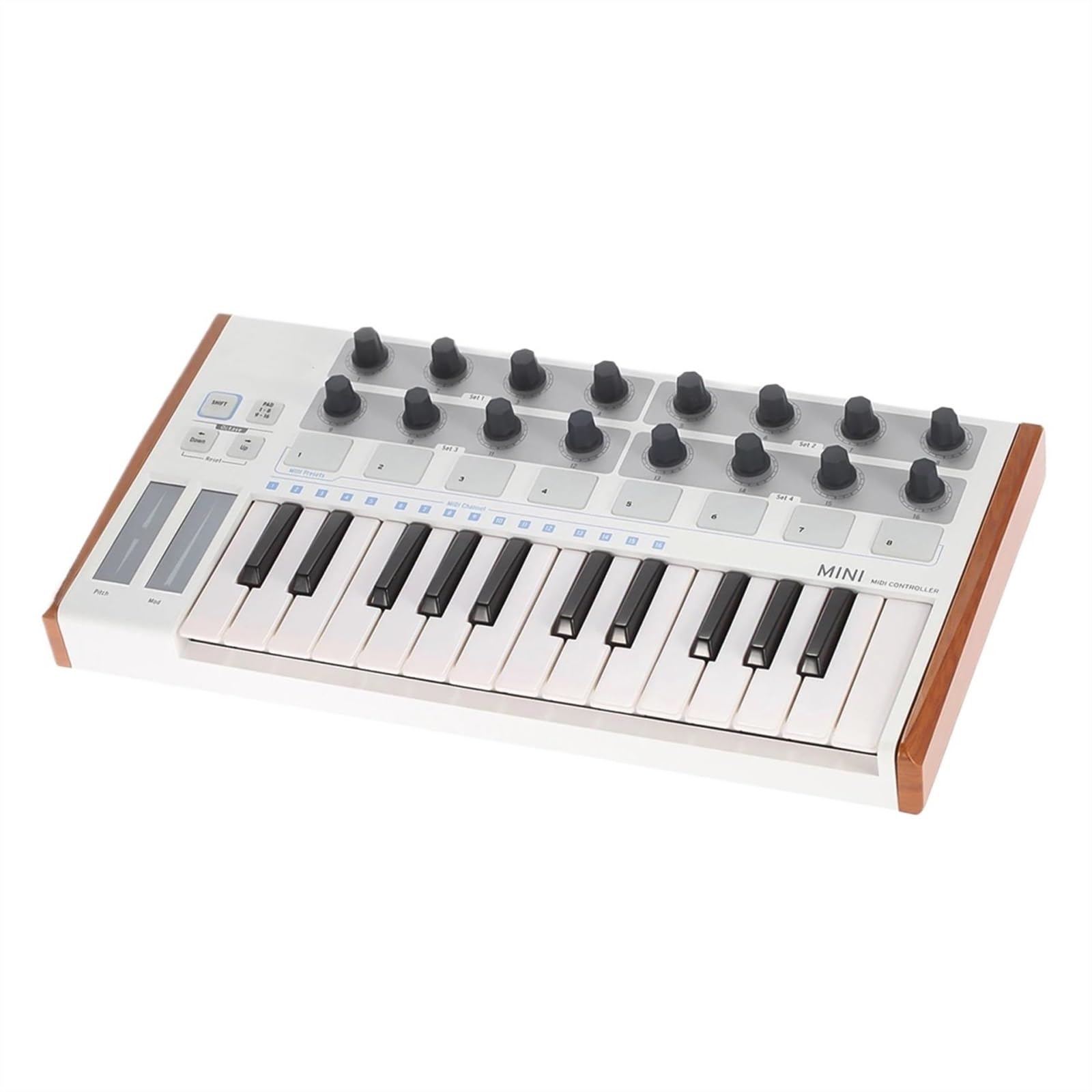 Elektronische Tastatur Für Erwachsene Tragbarer Keyboard-Controller Mini Professioneller 25-Tasten-USB-MIDI-Controller Drum Pad Tasteninstrumente Elektronische Orgel