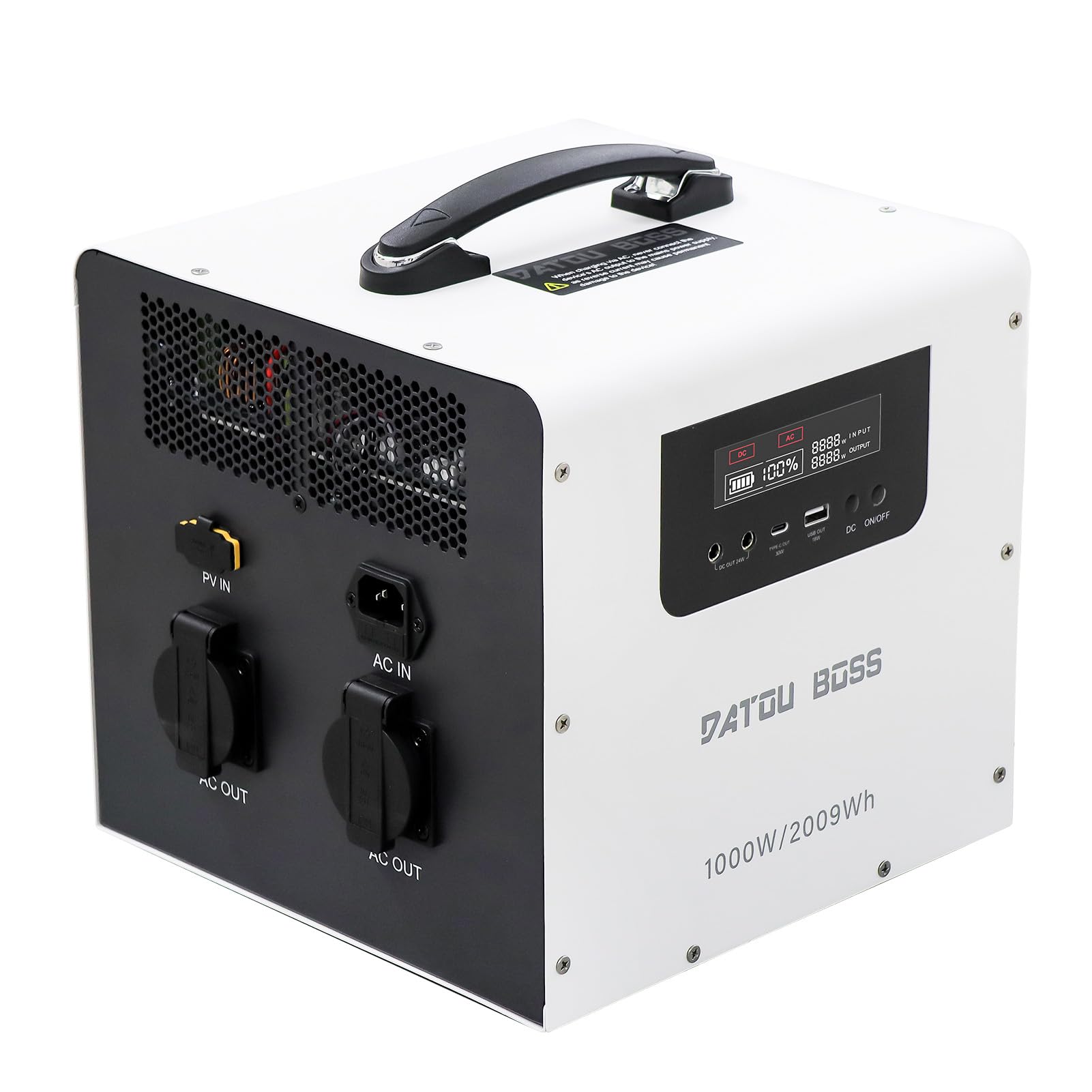 DATOUBOSS Générateur Électrique Portable, 1000 W/2009,6 Wh LiFePO4, générateur solaire 1000 W, stations d'alimentation portables, stockage d'énergie, voyages et camping en camping-car