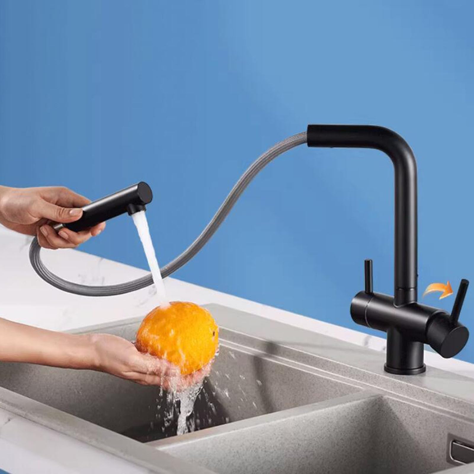 Amazon.co.jp: 777、シングルホール、ダブルハンドル、ステンレス 