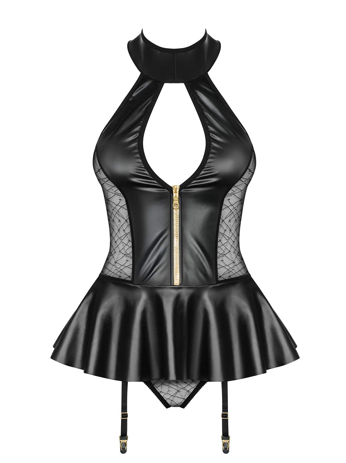 Obsessive Damen Neckholder-Straps-Corsage-Set im Wetlook