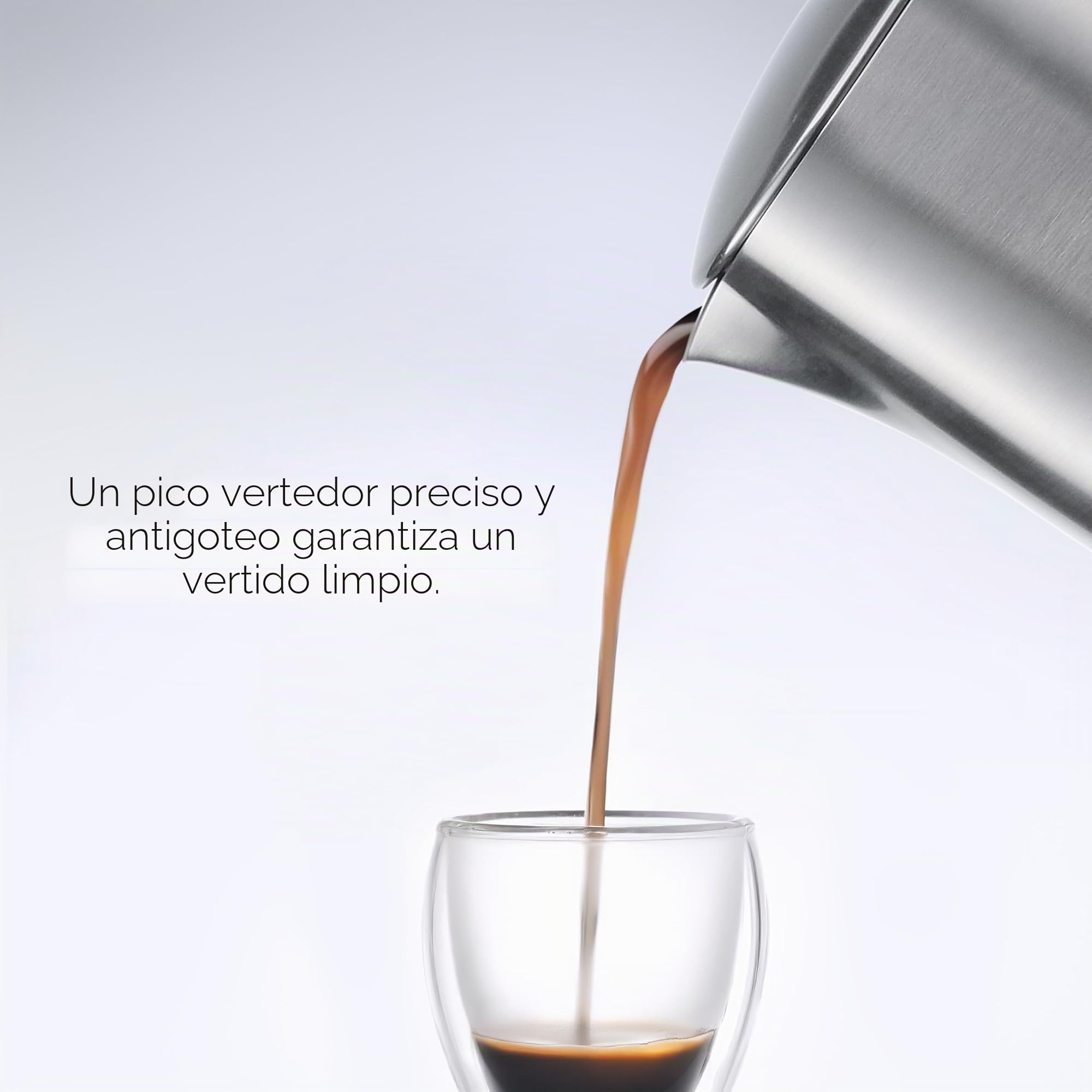 NEVO Cafetera de inducción de acero inoxidable, 6 tazas, libre de BPA y sostenible, para todo tipo de fuegos y camping, apta para lavavajillas, juego premium de cafetera moka – elegante para los