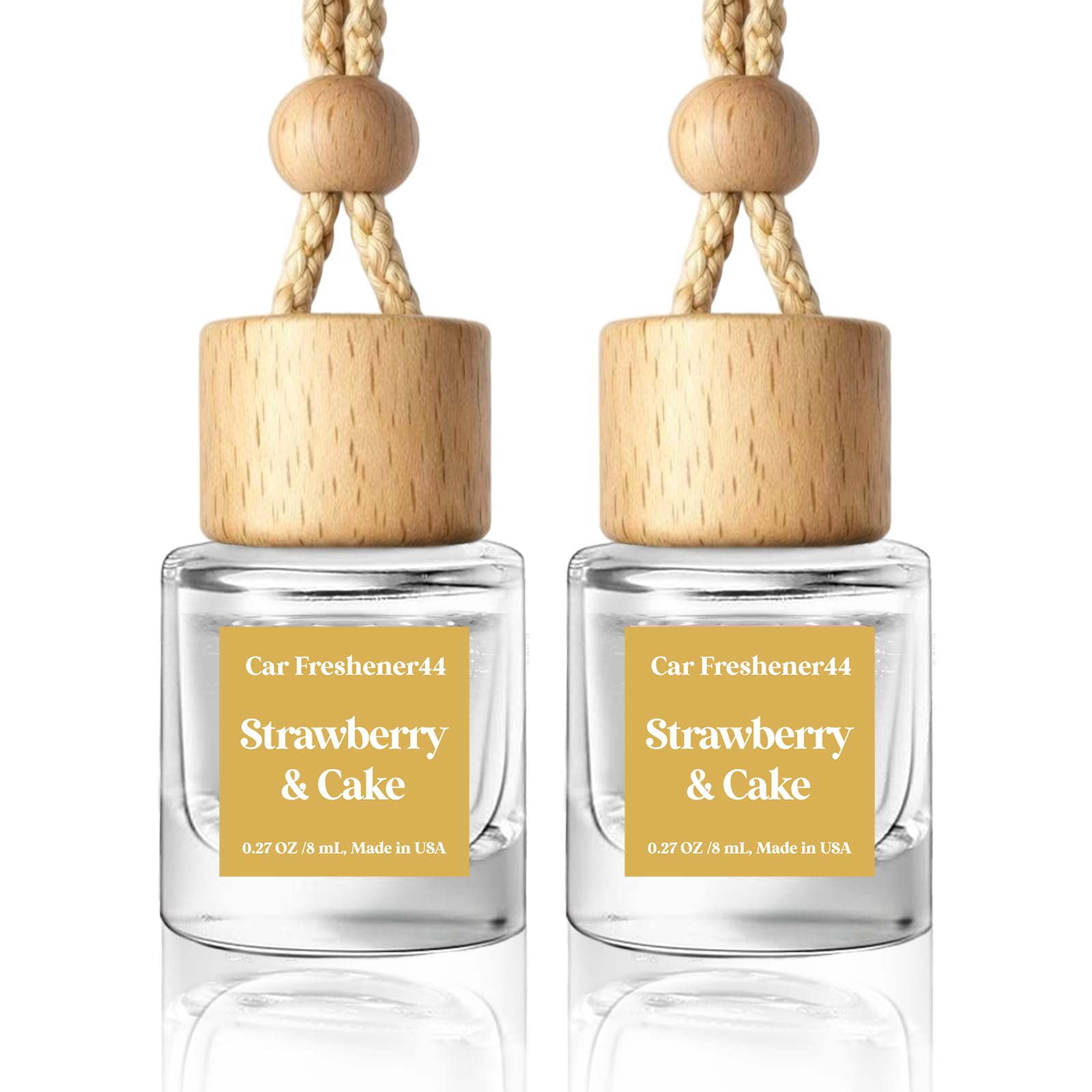 HoogaLife Car Air Freshener Diffuser 2 Pack Hanging Air Freshener Diffuser - Strawberry Pound Cake Fragrance Oil Air D iffuser for Car, 45+ days Long Lasting Fragrance Made in USA (S44)