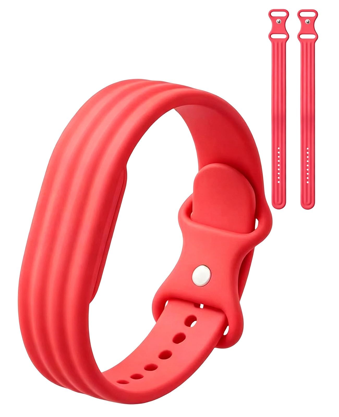 Siebkorb for Google Fitbit Air Nylon Band,Hook and Loop Strap Replacement,Breathable Sport Loop,Adjustable Woven Wristband for Fitbit Air Screenless Fitness Tracker,Non-Original (1, Silicone-Red)