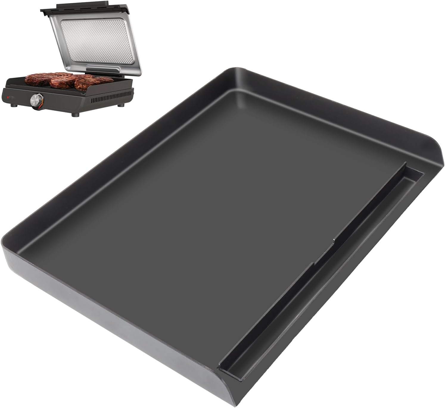 Griddle Plate for Ninja GR101 Sizzle Smokeless Grill, Flat Top Griddle Plate for Ninja Sizzle GR100 Series, Non-Stick GR101 Griddle Plate, Insert