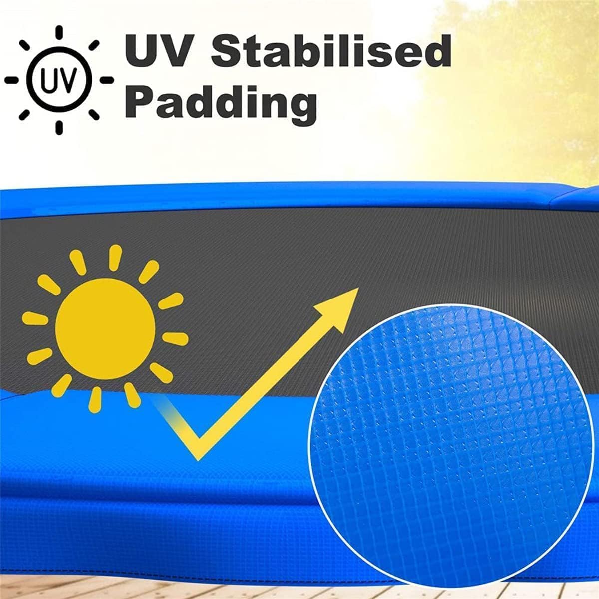 Trampoline Mattress Trampoline Replacement Mat Trampoline Accessory Spring Cover, Blue, Foldable Storage Home Use(10ft)