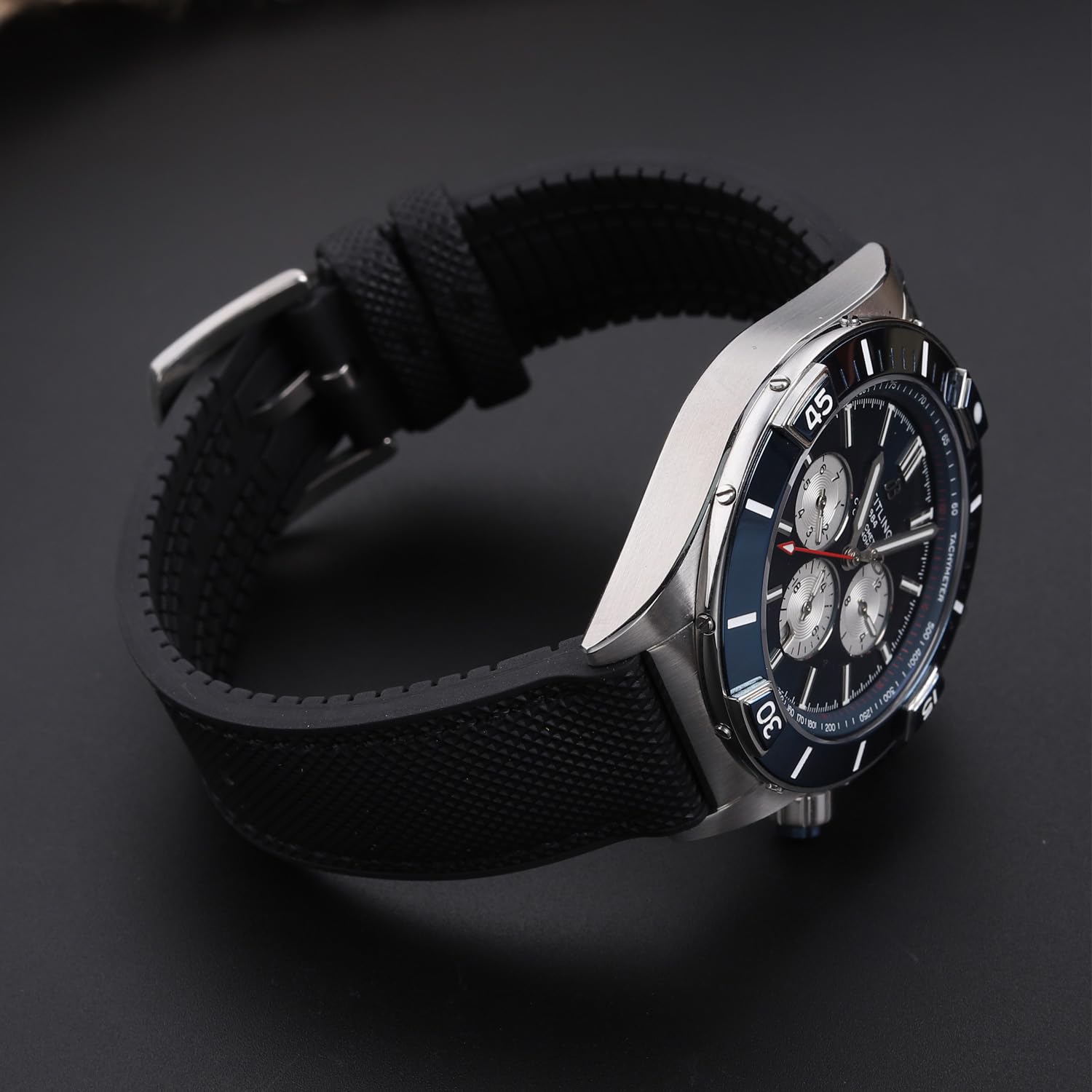 FKM Caucho Nylon Reloj Correa 20mm 21mm 22mm 23mm 24mm Fluorubber Impermeable Suave Transpirable Durable FKM Caucho Reloj Correa Universal de Recambio para Hombres Mujeres