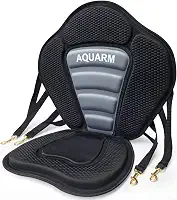 Assento para caiaque, assento de canoa, acolchoado e espesso, ajustável, assento de caiaque, almofada de assento de barco de pesca com suporte traseiro para sentar universal