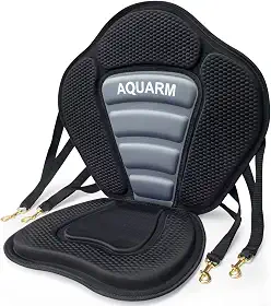 Assento para caiaque, assento de canoa, acolchoado e espesso, ajustável, assento de caiaque, almofada de assento de barco de pesca com suporte traseiro para sentar universal