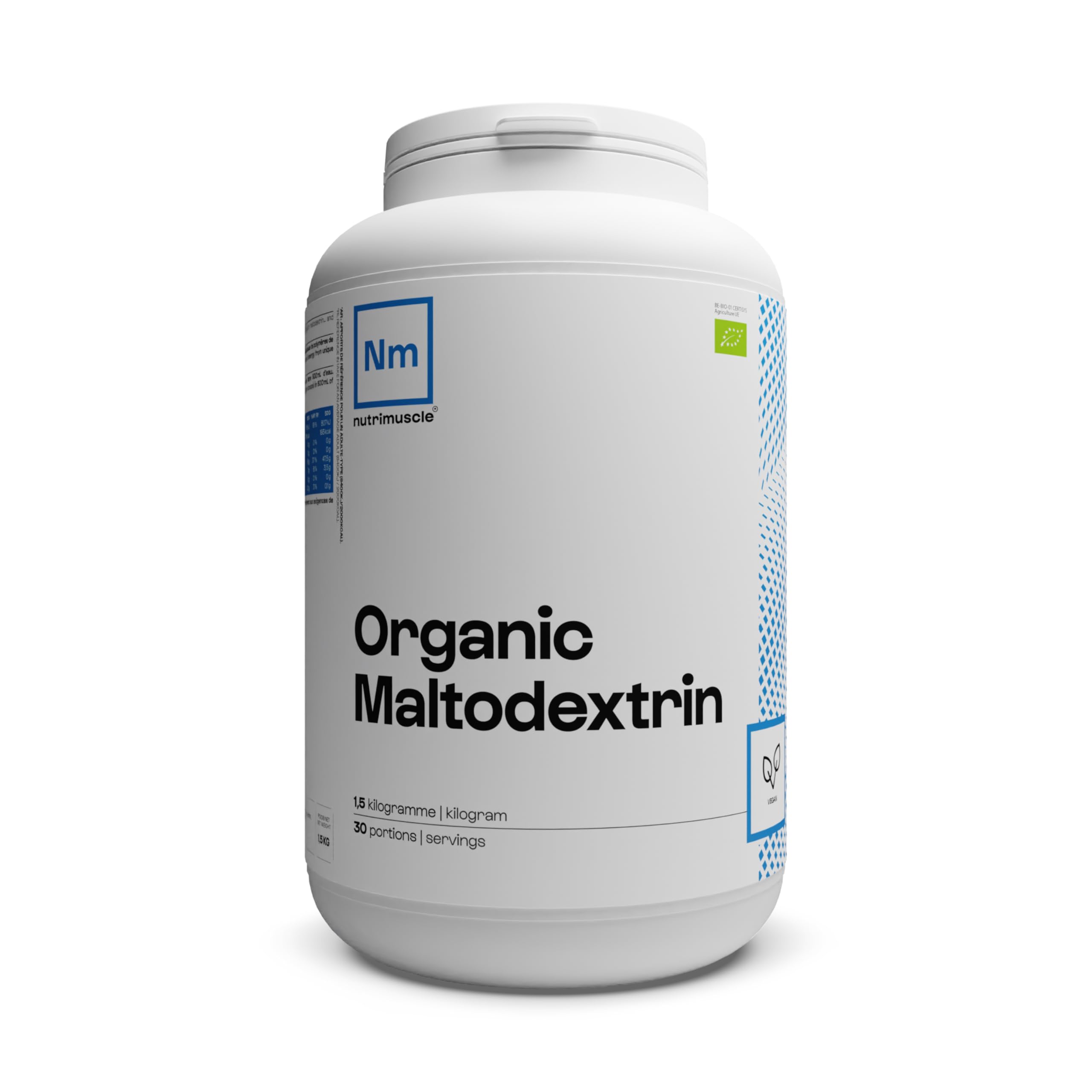 Nutrimuscle Maltodextrine biologique 1.5 kg Nature | Boisson énergétique Intra-workout - Entraînement et Récupération - Energie et Endurance - Efforts longs et Intenses