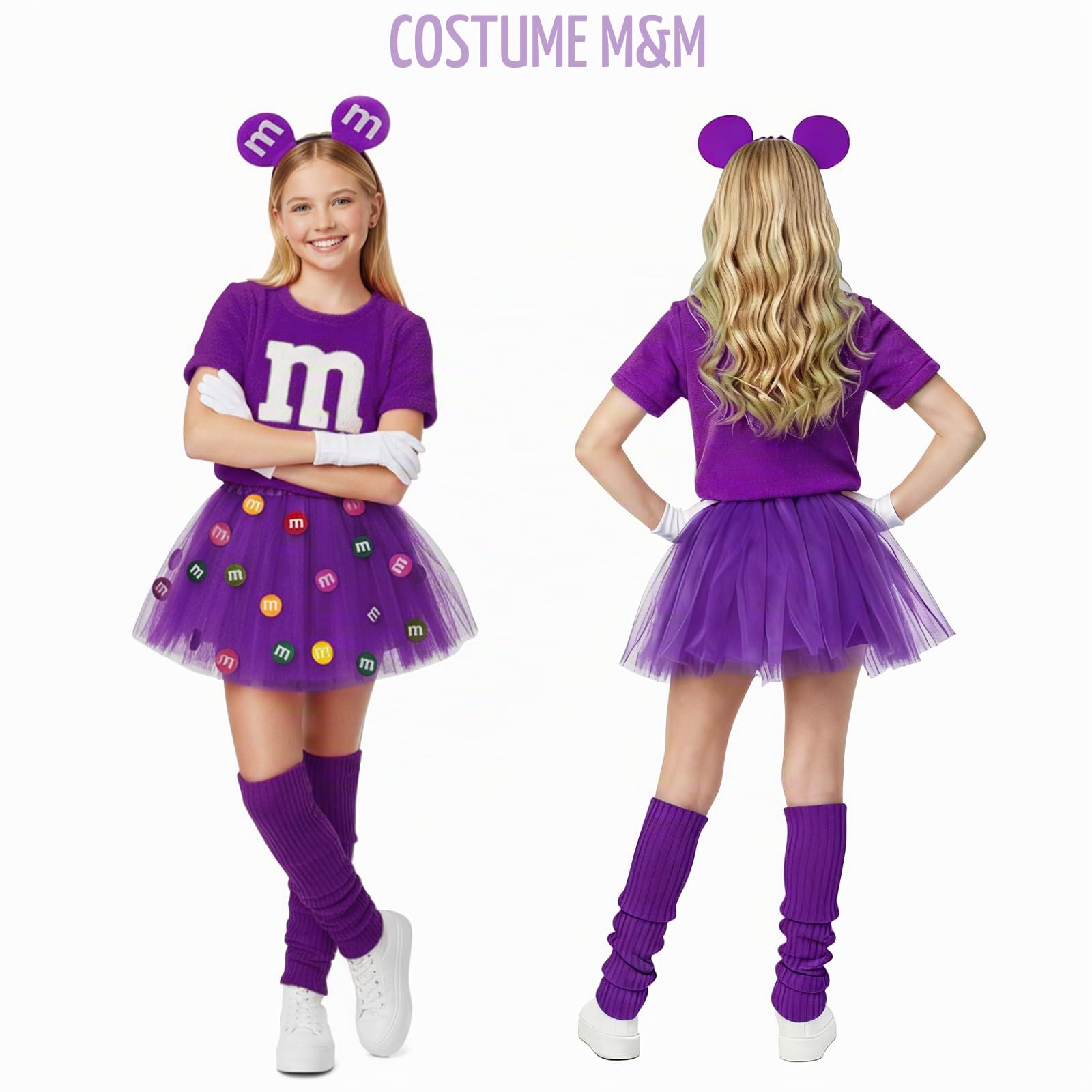 Costume M per ragazza, costume da Carnevale M con lettera M in feltro, tutù, gonne, orecchini per carnevale, Halloween, vestito da festa, lettera M