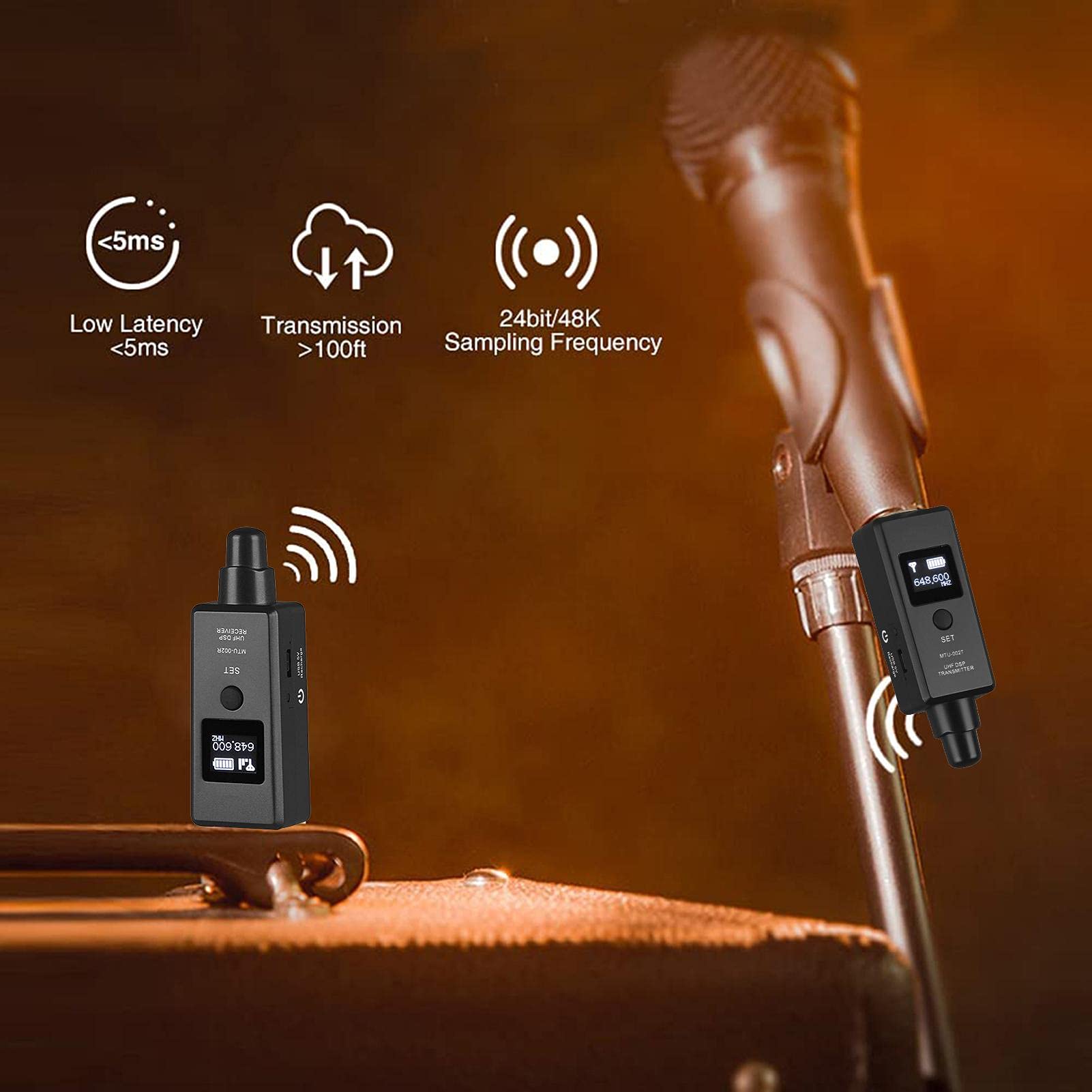 Transmisor y receptor para micrófono inalámbrico, micrófono recargable inalámbrico, adaptador de micrófono para micrófono dinámico, mezclador de audio, PA, cámara
