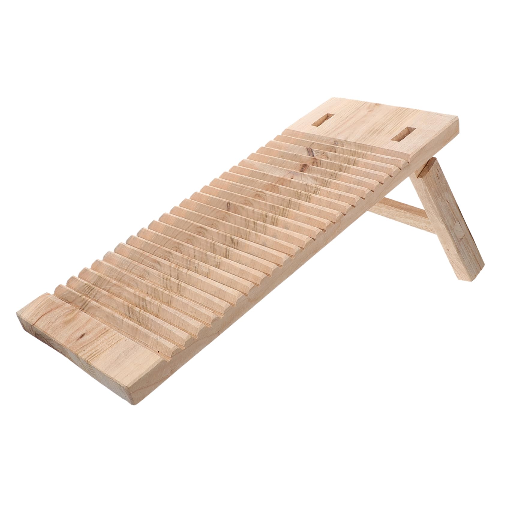 Asse da Lavare a Mano Rettangolare in Legno Massello 50x20x2,5 Cm Antiscivolo Piedi per Lavanderia Domestica e Uso in Viaggio