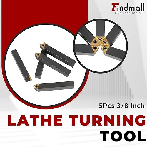 Miniatura 3 de findmall 5 unids 38 pulgadas torno de carburo indexable torno de herramientas de torneado de metal herramientas inserta bits con insertos de carburo