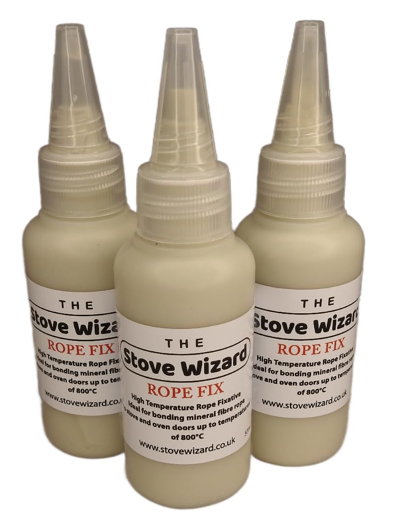 The Stove Wizard White Stove Rope Adhesive – 150Ml (3 X 50Ml Bottles) | Heat Resistant Glue For Stove Rope Seals, Boilers, Range Cookers, Flue Joints | Easy To Apply, Uk Made