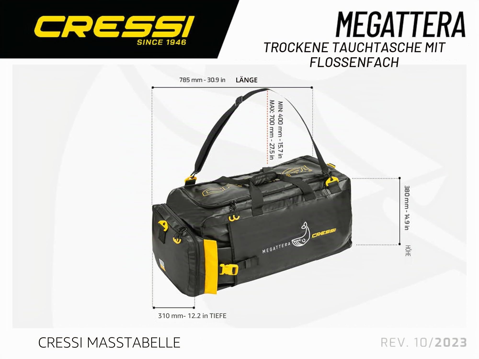 Cressi Megattera Bag-Sehr leichte und universelle Tauchtasche, für Ausrüstung und Zubehör