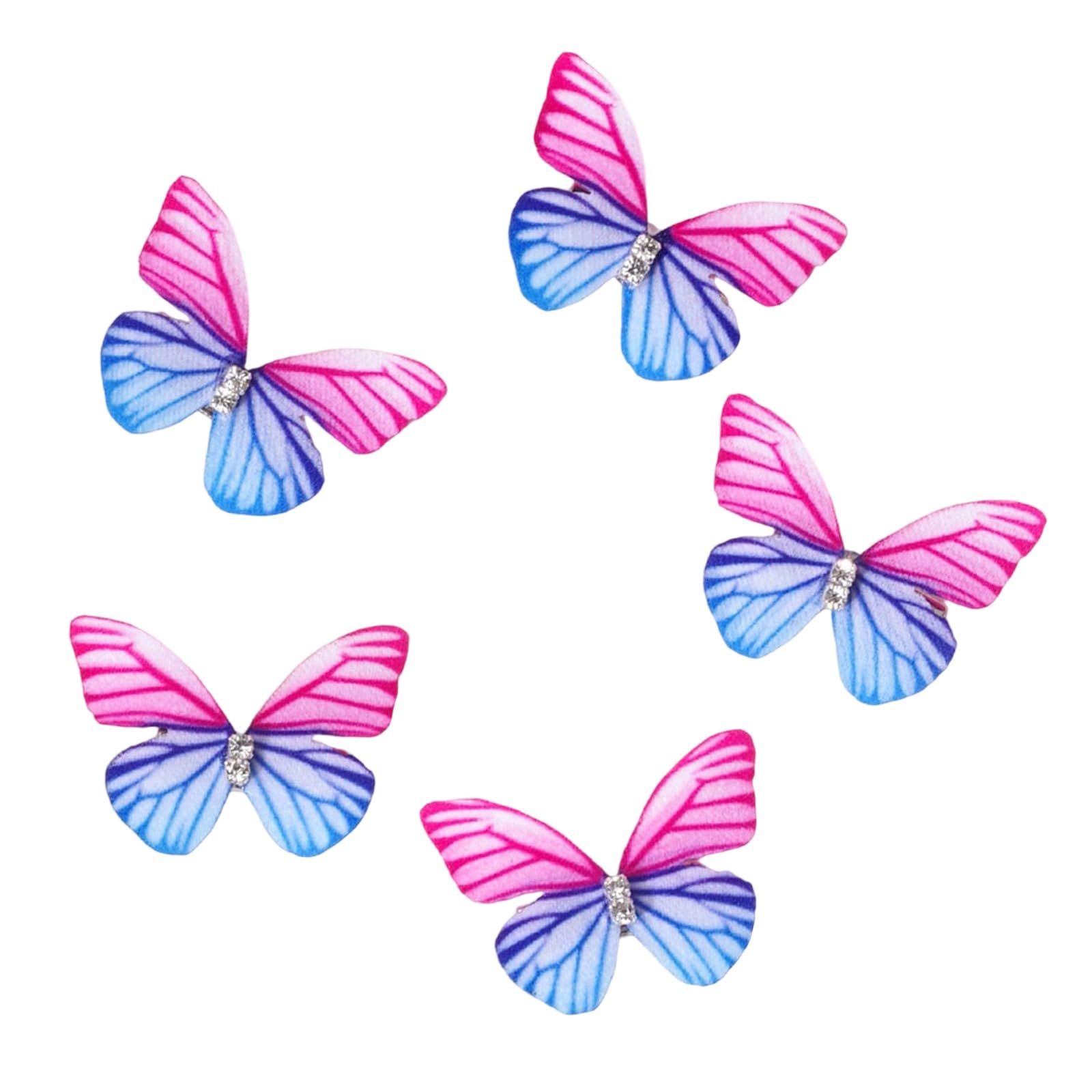 MICFENY 5PCS Fabric Butterfly Hair Clip 2000s Hairpin For Themed Event Birthdays Weddings And Casual Wear Women Girl Hair Decors