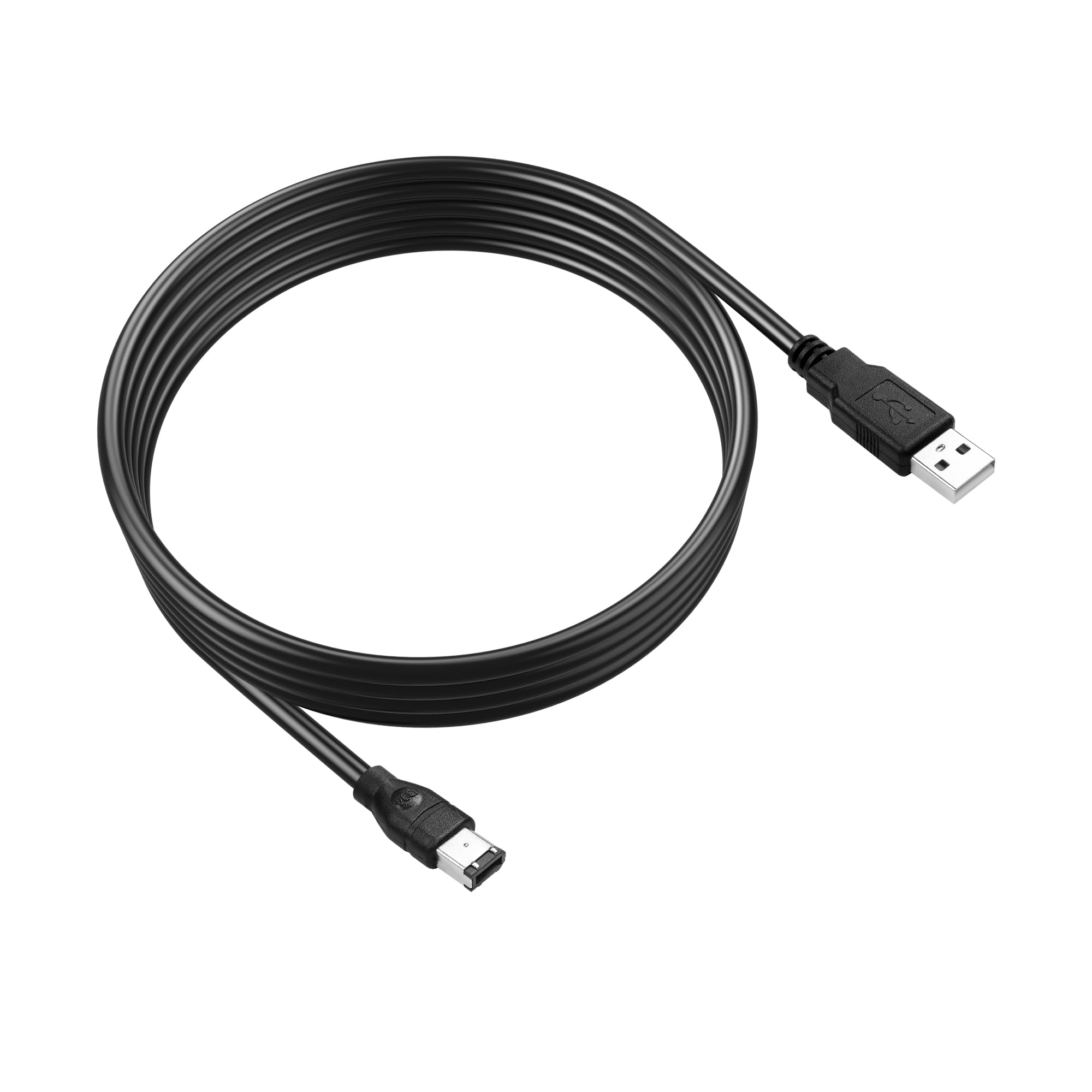 GINTOOYUN Cavo USB 2.0 a FireWire USB 2.0 maschio a Firewire IEEE 1394 6 pin cavo dati per carte di acquisizione 1394, telecamere industriali, dischi rigidi portatili, ecc. (5.9FT) (6 aghi)