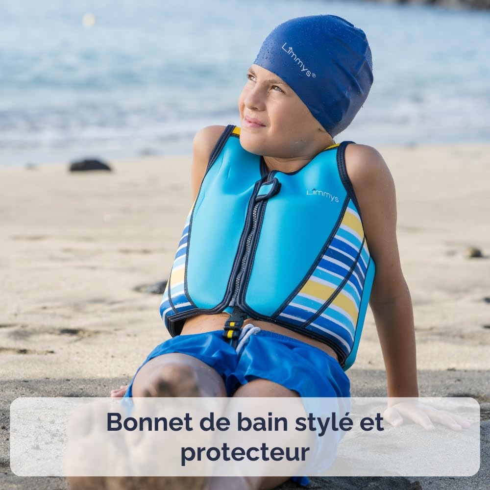 Limmys Bonnet de Bain en Silicone pour Enfants – Bonnet Doux Antidérapant pour Garçons/Filles – Ajustement Confortable Sans Tirer, Protection des Oreilles, Silicone Durable Sans Latex, Facile à Mettre