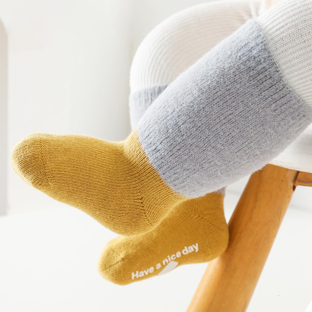 COLLBATH -slip Thermal Socks Toddler Socks Non Slip for Walking 6-12 Months