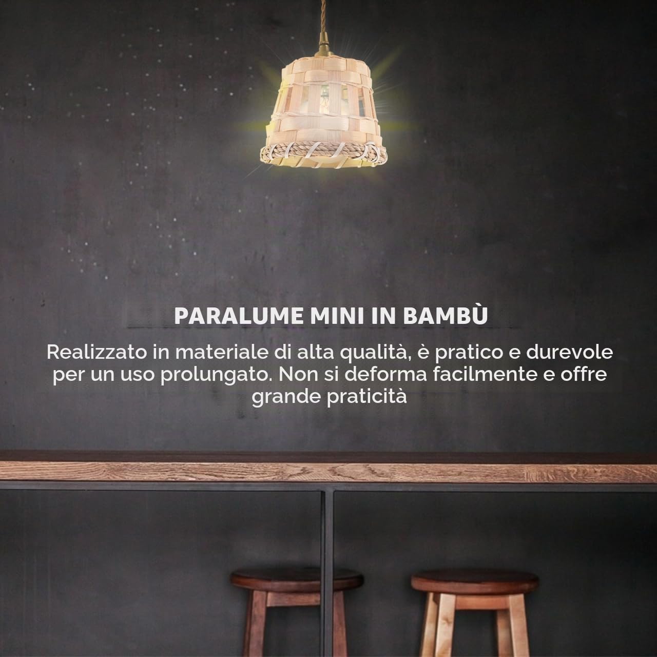 DOITOOL Paralume in Bambù Intrecciato 4 Pezzi 4.13X4.13X3.15In Paralume Piccolo Per Lampada a Soffitto E Lampada Da Comodino Copertura Interna Per Illuminazione Casa Hotel E Studio