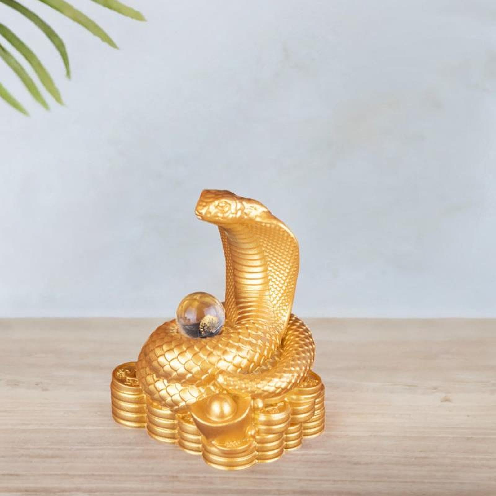 Statue Serpent Feng Shui Dorée 2025 - Décoration Nouvel An Chinois En Résine